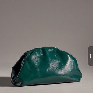Anthropologie Deep Teal Leather Clutch